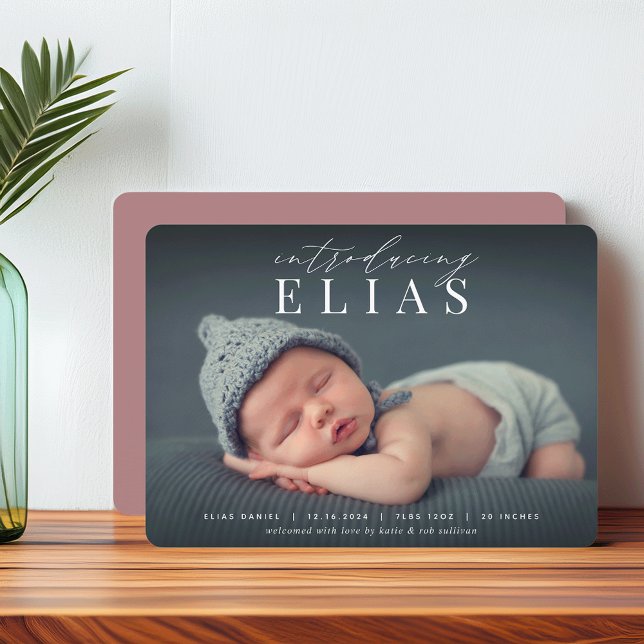 Elegant Headline | Photo Birth Announcement (Creator Uploaded)