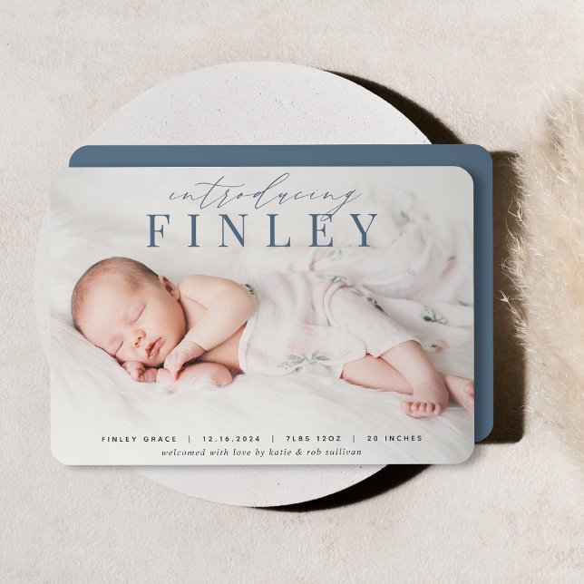 Elegant Headline | Photo Birth Announcement (Creator Uploaded)