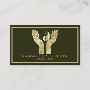 Elegant Healing Hands Yin Yang symbol Business Card