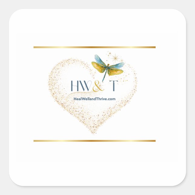 Elegant HealWell & Thrive  Square Sticker (Front)