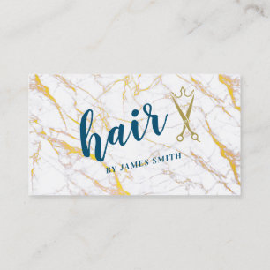 Elegant Hear Style White Marble Business Card