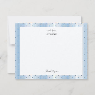 Elegant Heart & Blue Stripe Stationery Card