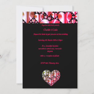 ELEGANT HEART COLOURED WEDDING INVITATIONS