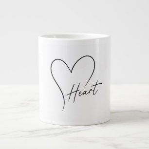 Elegant heart design large coffee mug
