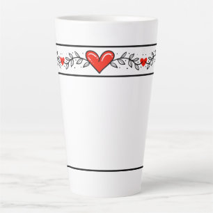 Elegant Heart Design Latte Mug