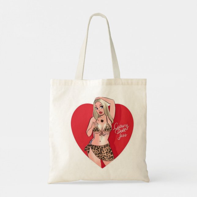Elegant Heart Lady Tote Bag – Stylish Gift for Her (Back)