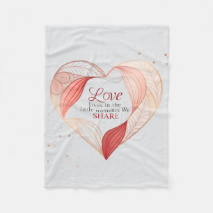 Elegant Heart Love Quote Art Fleece Blanket