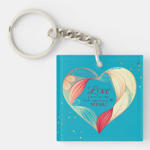 Elegant Heart Love Quote Art – Key Ring