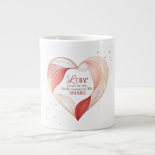 Elegant Heart Love Quote Art Large Coffee Mug