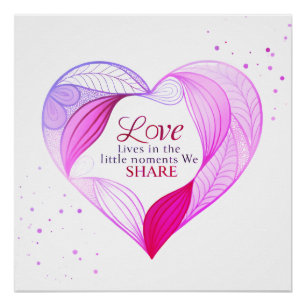 Elegant Heart Love Quote Art Poster