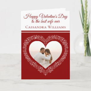 Elegant Heart Photo Best Wife Ever Valentine's Day Card