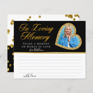 Elegant Heart Photo Share a Memory Funeral Card
