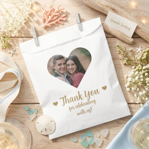Elegant Heart Photo Wedding Favour Bag