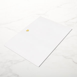 Elegant Heart Real Gold Foil Stationery Note Card