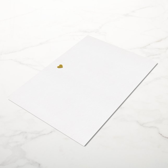 Elegant Heart Real Gold Foil Stationery Note Card (Rotated)