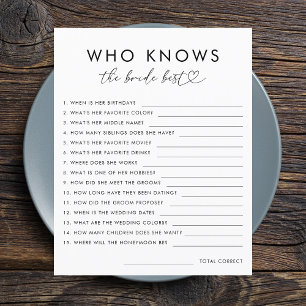 Elegant Heart Script Who Knows the Bride Best Game