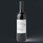 Elegant Heart Script Winter Wedding Wine Label<br><div class="desc">This elegant winter wedding design can be personalised with your celebration details set in chic typography. Designed by Thisisnotme©</div>