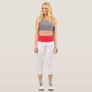 Elegant Heart Shape Design Capri Leggings