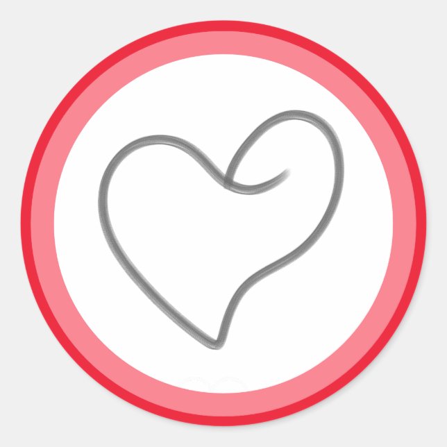 Elegant Heart Shape Design Classic Round Sticker (Front)