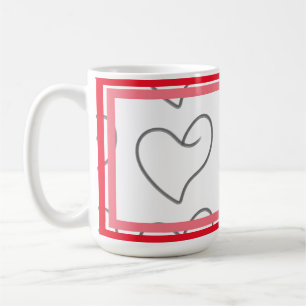 Elegant Heart Shape Design Coffee Mug