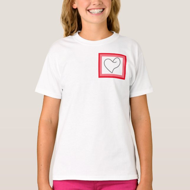 Elegant Heart Shape Design T-Shirt (Front)