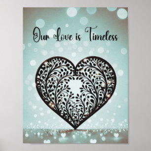 Elegant Heart Silhouette Poster