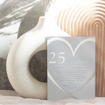 Elegant Heart Silver 25 th Wedding Anniversary