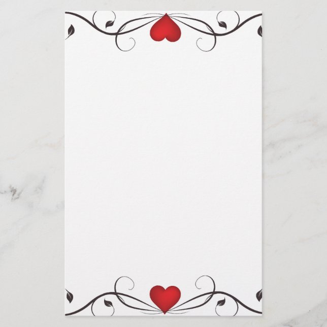 Elegant Heart Tattoo Stationary Stationery (Front)