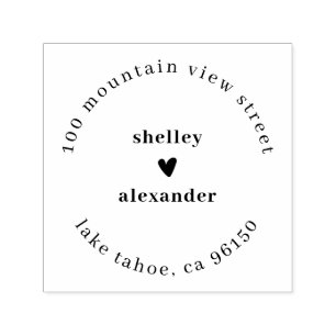 Elegant Heart Two Names Return Address Self-inking Self-inking Stamp