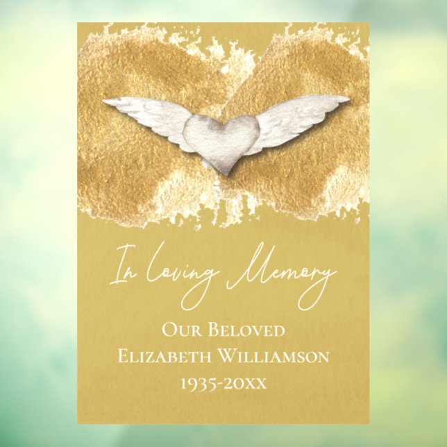 Elegant Heart Wings Loving Memory Remembrance (Sheet 3)