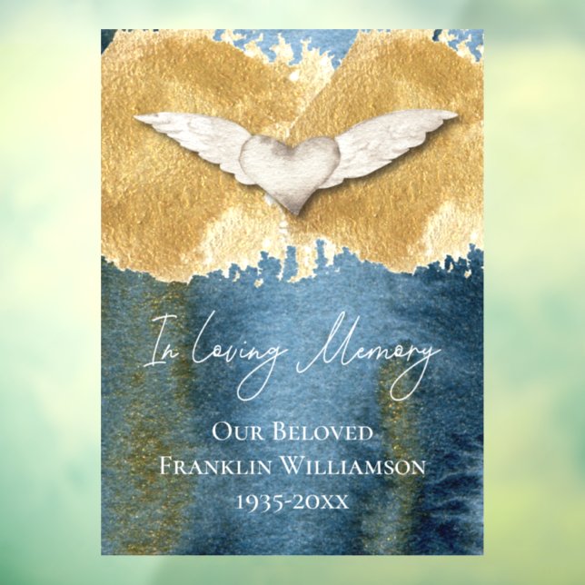 Elegant Heart Wings Loving Memory Remembrance Car (Sheet 3)