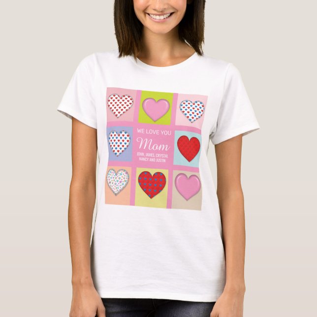 Elegant Heartful Mother’s Day Design T-Shirt (Front)