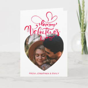Elegant Hearts Happy Valentine's Day 1 Photo Holiday Card