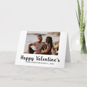 Elegant Hearts Happy Valentines Day 1 Photo Holiday Card