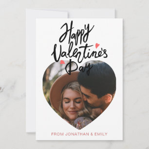 Elegant Hearts Happy Valentine's Day 1 Photo Holiday Card