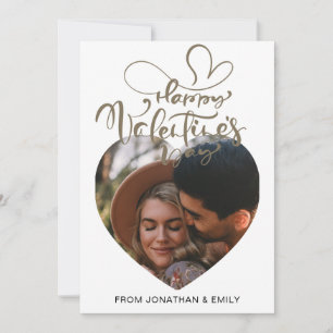 Elegant Hearts Happy Valentine's Day 1 Photo Holiday Card