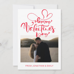 Elegant Hearts Happy Valentine's Day 1 Photo Holiday Card