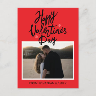 Elegant Hearts Happy Valentine's Day 1 Photo Holiday Postcard