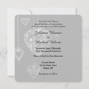 Elegant Hearts Wedding Invitation