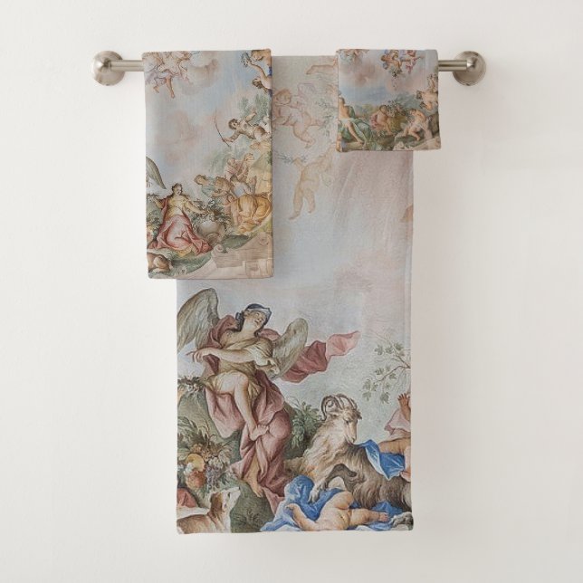 Elegant Heavenly Angels and Cherubs Bath Towel Set (Insitu)