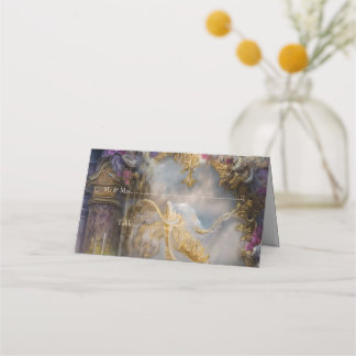Elegant Heavenly Gold Gate, Gold Text  Place Card