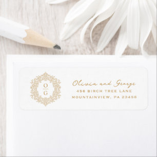 Elegant Heirloom Gold Wedding Return Address Label