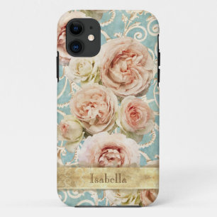 Elegant Heirloom Roses with Damask Personalised iPhone 11 Case