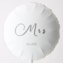 Elegant Helium Balloon – "Mrs" Script Design