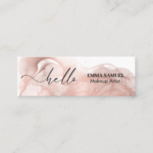 Elegant Hello Minimal Calligraphy Rose Gold Mini Business Card