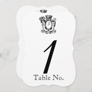 Elegant Heraldry Monogram Wedding Table Number