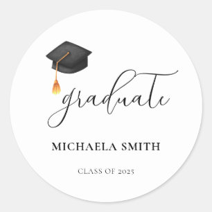 Elegant High School Black Graduation Envelope Seal