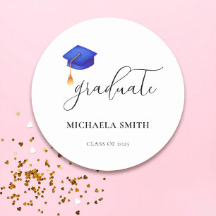 Elegant High School Blue Graduation Envelope Seal