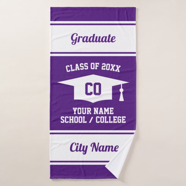 Elegant High School Graduation Class of 2025 gift Bath Towel (Bath Towel)
