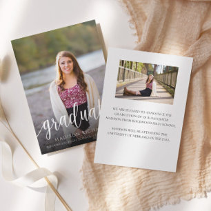 Elegant High School Graduation Photo Announcement